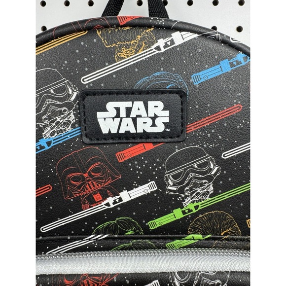 Funko Star Wars Mini‎ Backpack Neon Lightsaber Character Print Faux Leather Bag - Picture 3 of 13